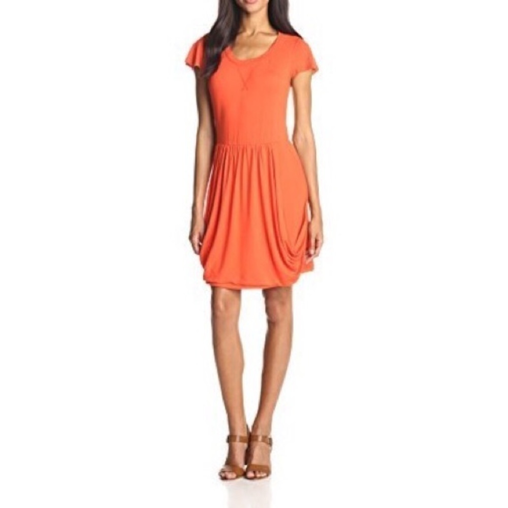 KENSIE Drapey French Terry Short Sleeve Dress